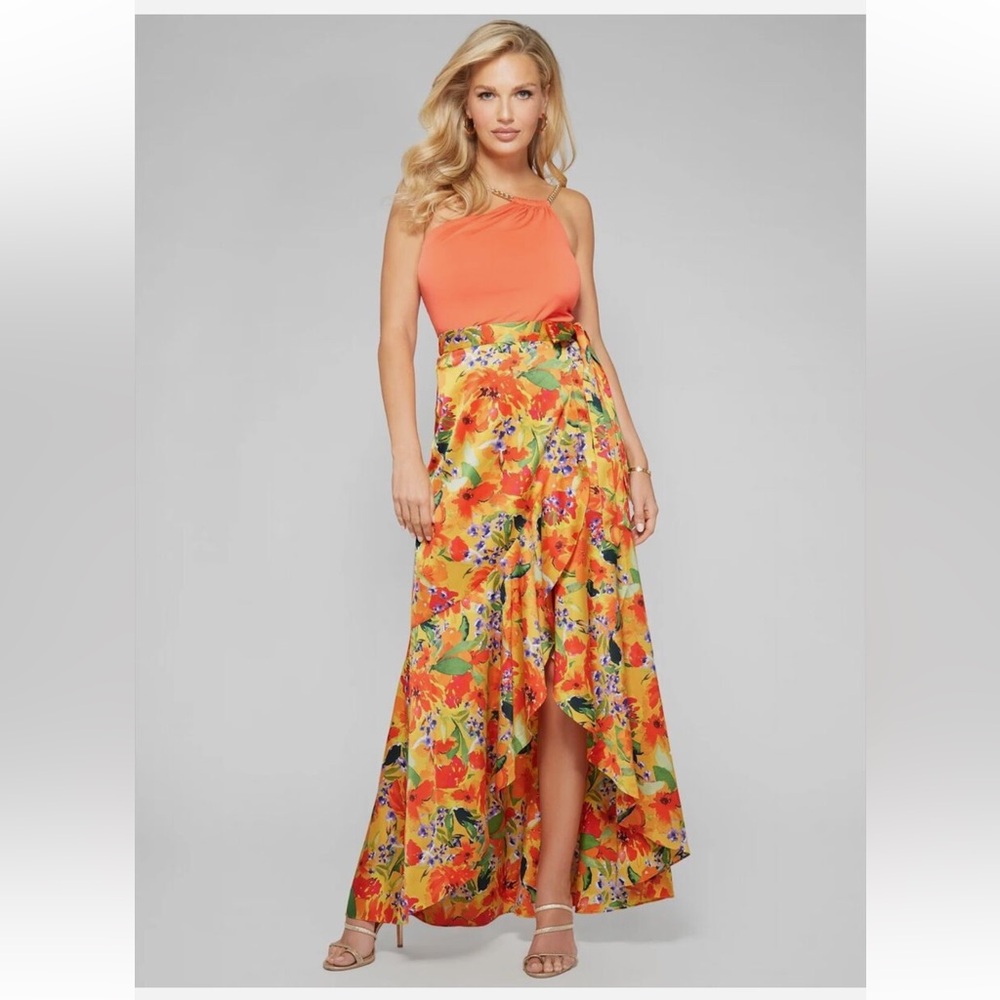 Marciano Vibrant Floral Print Wrap Skirt - Size S (6) - Picture 3 of 7